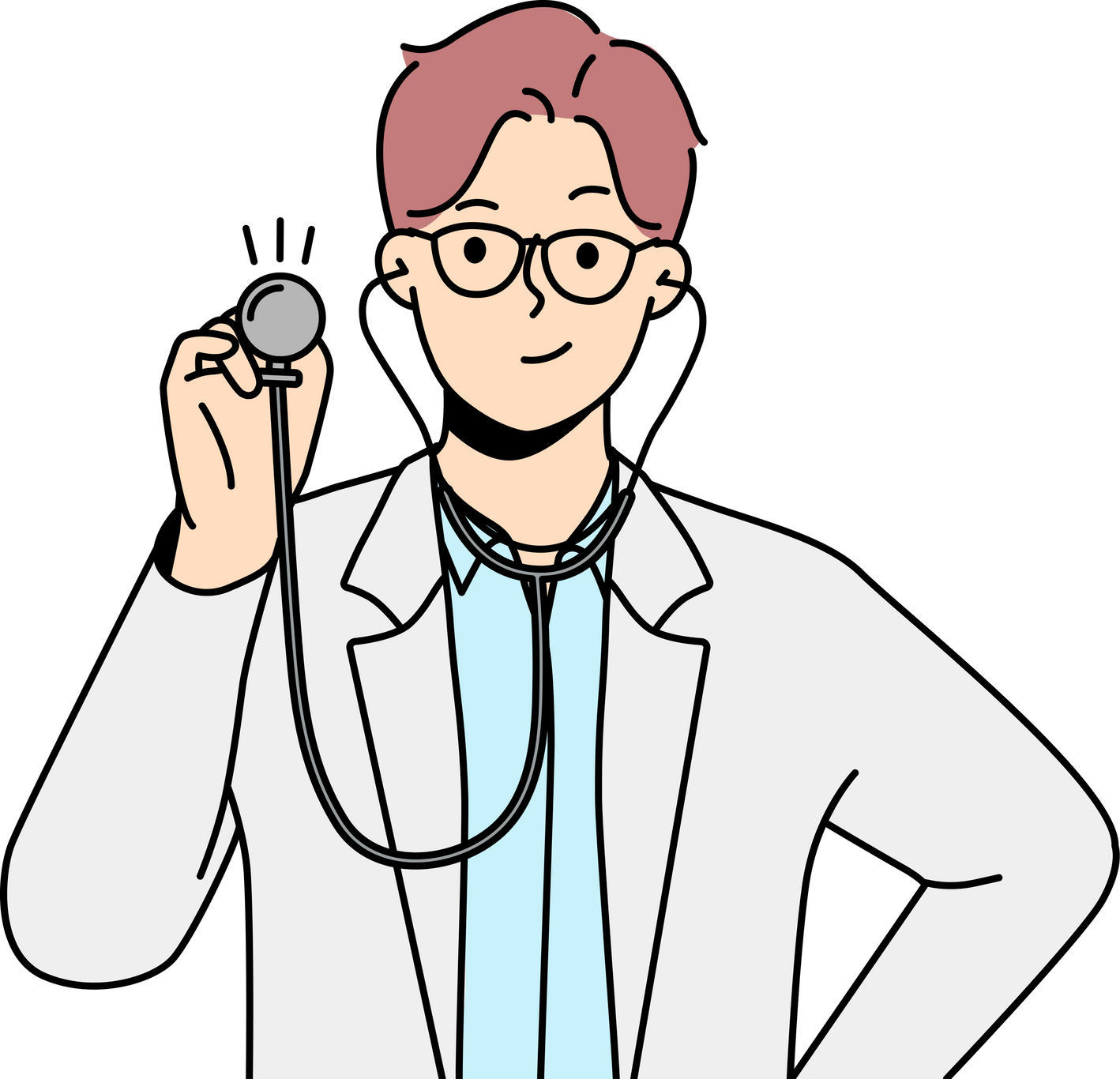 Smiling male doctor with stethoscope